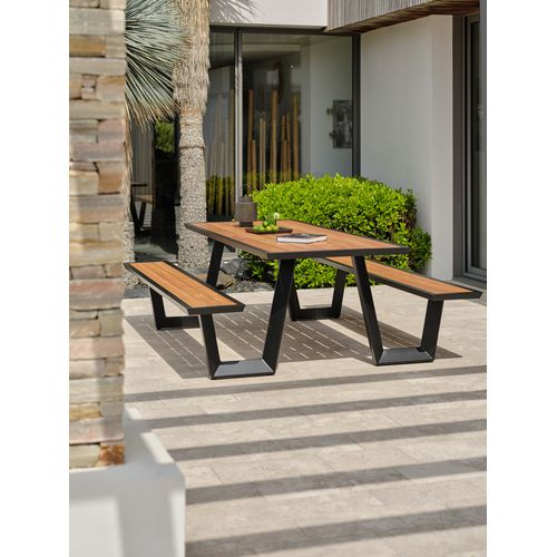 Table De Jardin Avec Bancs En Aluminium  Et Teck - Toronto