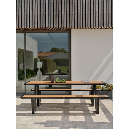 Table De Jardin Avec Bancs En Aluminium  Et Teck - Toronto