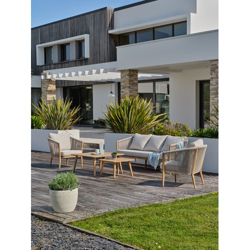 Salon De Jardin Ibarra Aluminium Imitation Bois - Ibarra