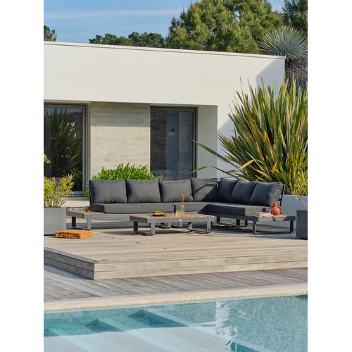 Salon De Jardin D'angle Alicante En Teck Et Aluminium - Alicante