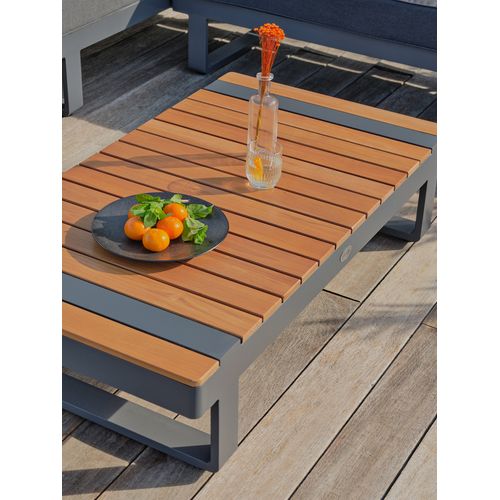 Salon De Jardin D'angle Alicante En Teck Et Aluminium - Alicante