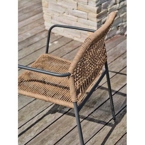 Fauteuil De Jardin Marceau En Corde Anthracite Et Acier - Marceau