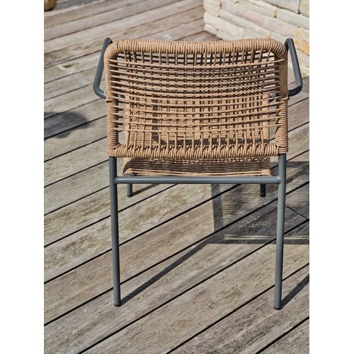 Fauteuil De Jardin Marceau En Corde Anthracite Et Acier - Marceau