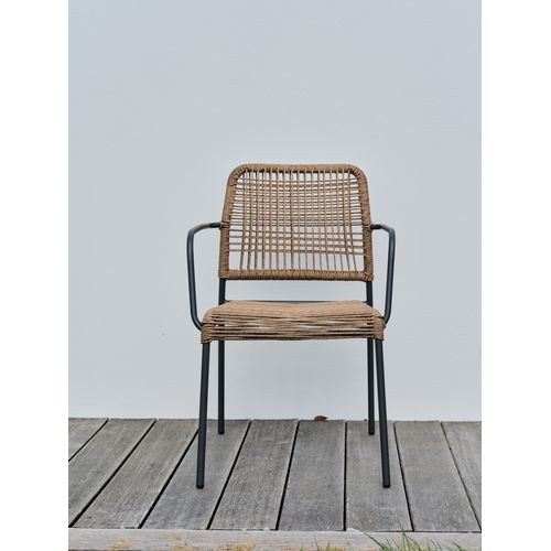 Fauteuil De Jardin Marceau En Corde Anthracite Et Acier - Marceau