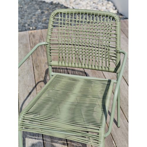 Fauteuil De Jardin Marceau En Corde Olive Et Acier - Marceau