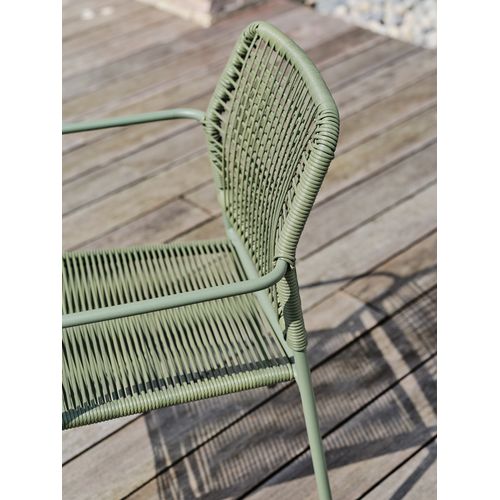 Fauteuil De Jardin Marceau En Corde Olive Et Acier - Marceau