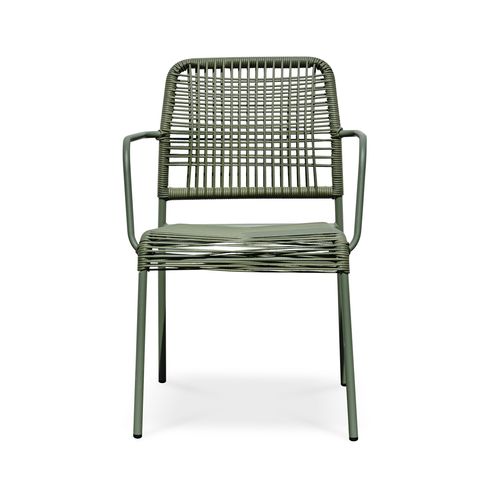 Fauteuil De Jardin Marceau En Corde Olive Et Acier - Marceau