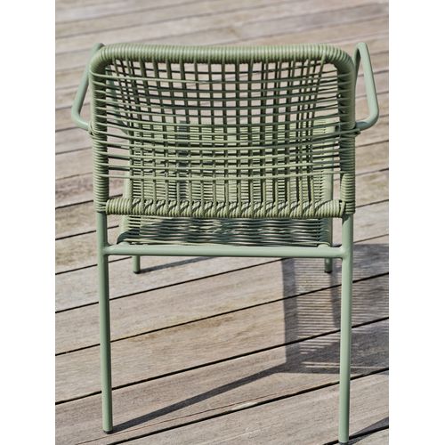 Fauteuil De Jardin Marceau En Corde Olive Et Acier - Marceau