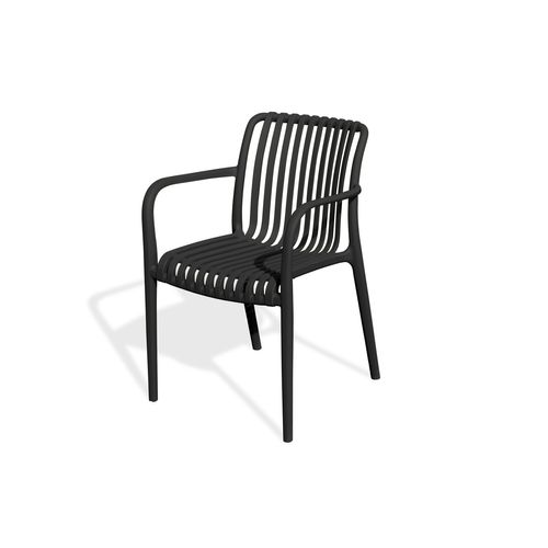 Fauteuil De Jardin Tiago En Polypropylène Noir - Tiago