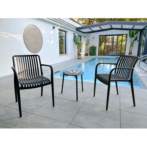 Lot De 2 Fauteuils Tiago En Polypropylène Noir - Tiago