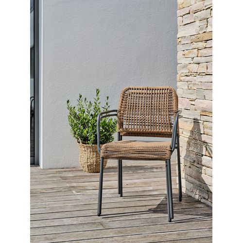 Lot De 2 Fauteuils Marceau En Corde Anthracite Et Acier - Marceau
