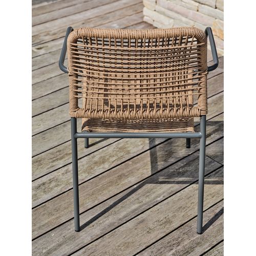 Lot De 2 Fauteuils Marceau En Corde Anthracite Et Acier - Marceau