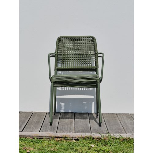 Lot De 2 Fauteuils Marceau En Corde Olive Et Acier - Marceau