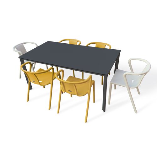 Ensemble Repas Meet 6 Places En Aluminium Laqué Blanc - Meet