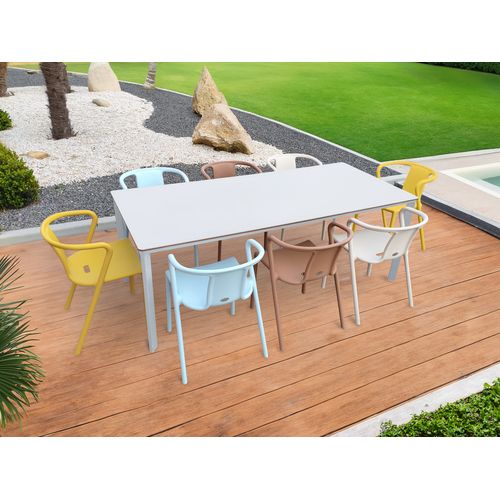 Ensemble Repas Meet 8 Places Aluminium Et Peinture Epoxy Blanche - Meet