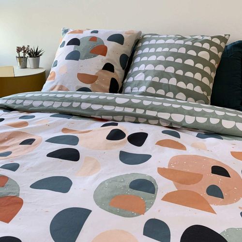 Parure De Lit 100% Coton 57 Fils Pontino Taille 240x260 Cm