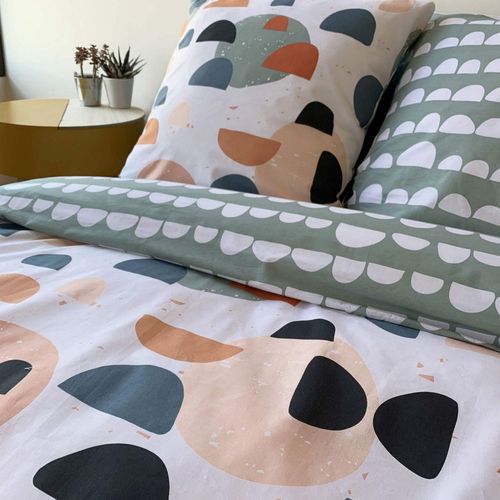 Parure De Lit 100% Coton 57 Fils Pontino Taille 240x260 Cm