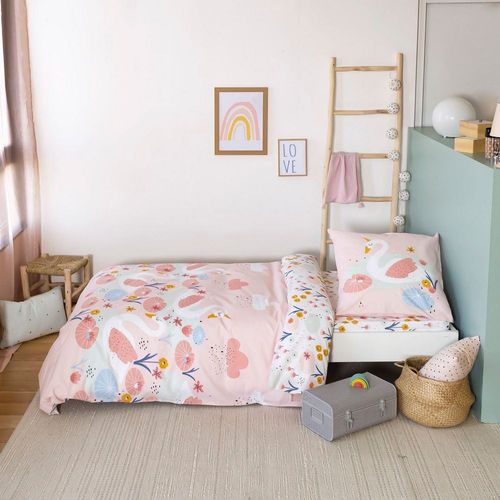 Housse De Couette 140x200 + 1 Taie D'oreiller 63x63 Coton Clara