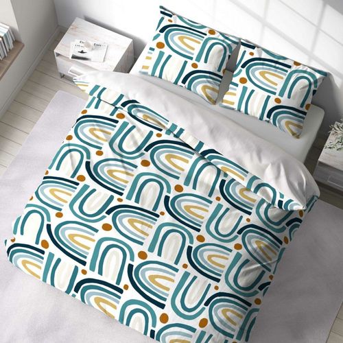 Housse De Couette 220x240 Cm + 2 Taies D'oreiller 63x63 Cm Microfibre Arc En Ciel