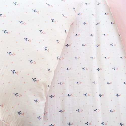 Housse De Couette 140x200 Cm + 1 Taie D'oreiller 63x63 Cm Gaze De Coton Liberty