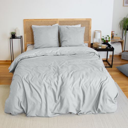 Parure De Lit Flanelle Douce Et Confort - 240x220 Cm - Gris Clair