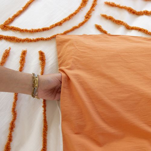 Parure De Lit Enfant Coton Tufté Motif Soleil - 140x200 Cm - Terracotta