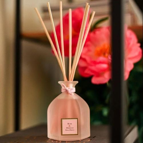 Bouquet Parfumé Rose Et Hibiscus 100ml En Verre