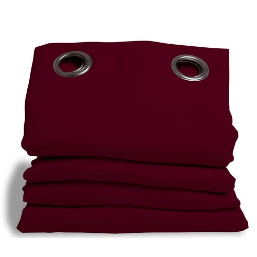 Rideau Phonique Occultant Et Thermique - 140x260 Cm - Rouge Foncé