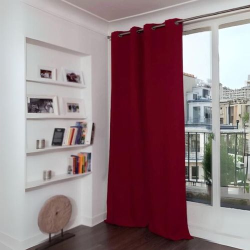 Rideau Phonique Occultant Et Thermique - 140x260 Cm - Rouge Foncé
