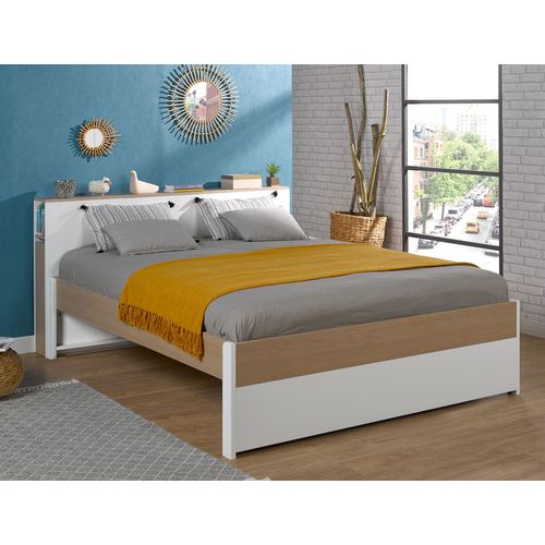 Lit 2 Places + Tête De Lit Nomade 160x200 Cm