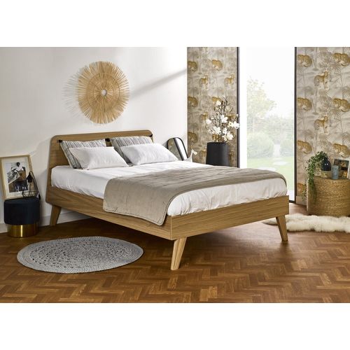 Lit Double 140x200 Cm En Chêne