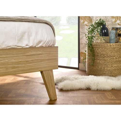 Lit Double 140x200 Cm En Chêne