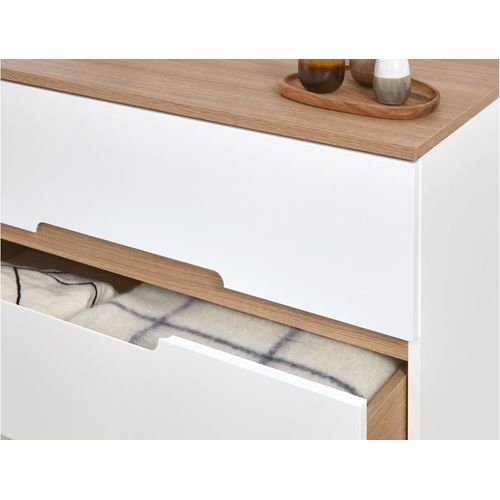 Commode Blanc et Bois Milor