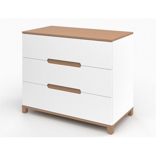 Commode Blanc et Bois Milor