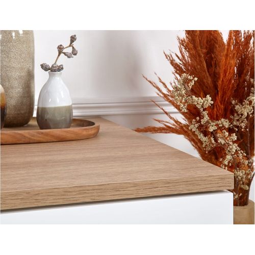 Commode Blanc et Bois Milor