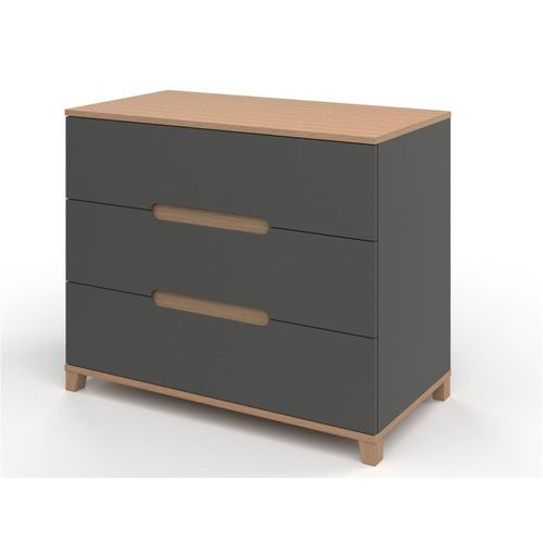 Commode Anthracite et Bois Milor
