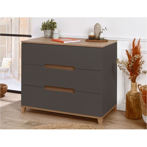 Commode Anthracite et Bois Milor