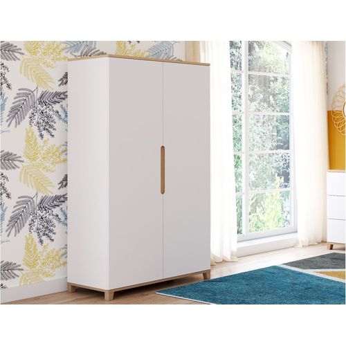 Armoire Blanc et Bois Milor