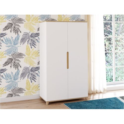 Armoire Blanc et Bois Milor
