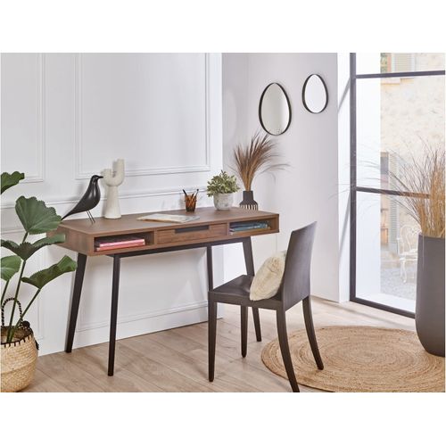 Bureau En Bois 1 Tiroir Noyer Vintage Octave