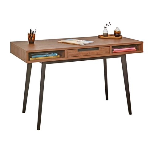 Bureau En Bois 1 Tiroir Noyer Vintage Octave