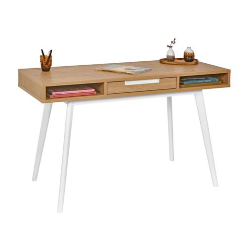 Bureau En Bois 1 Tiroir Chêne Vintage Octave