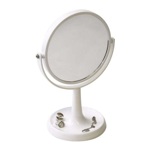 Miroir Sur Pied Blanc 1 Face Normale Et 1 Face Grossissante X3