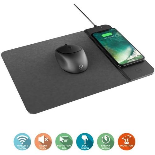Souris Sans Fil + Tapis Chargeur - Mobility