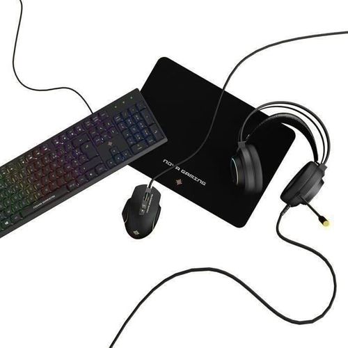 Pack Gaming 4 En 1 Rgb - Aquila - Clavier + Casque + Souris + Tapis