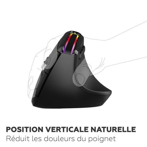 Souris Ergonomique - Sans Fil - Ml314259 - Noir