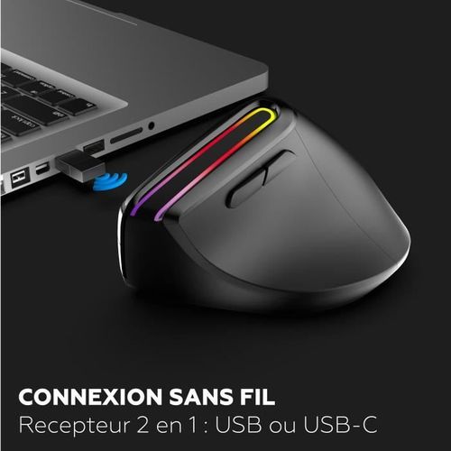 Souris Ergonomique - Sans Fil - Ml314259 - Noir