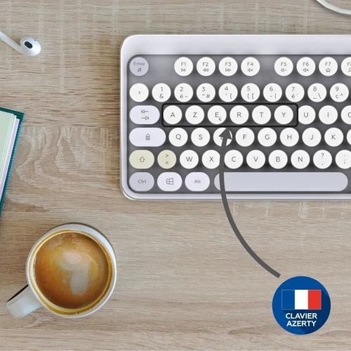 Clavier Et Souris Sans Fil - Modele Ergonomique - 2.4ghz - Capteur Optique - Noir