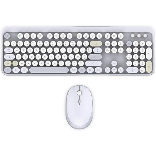 Clavier Et Souris Sans Fil - Modele Ergonomique - 2.4ghz - Capteur Optique - Noir