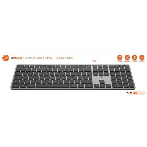 Clavier Sans Fil - Touches Plates - Kp430w - Azerty - Fr - Noir